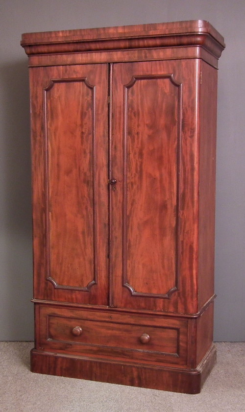 A Victorian mahogany wardrobe with