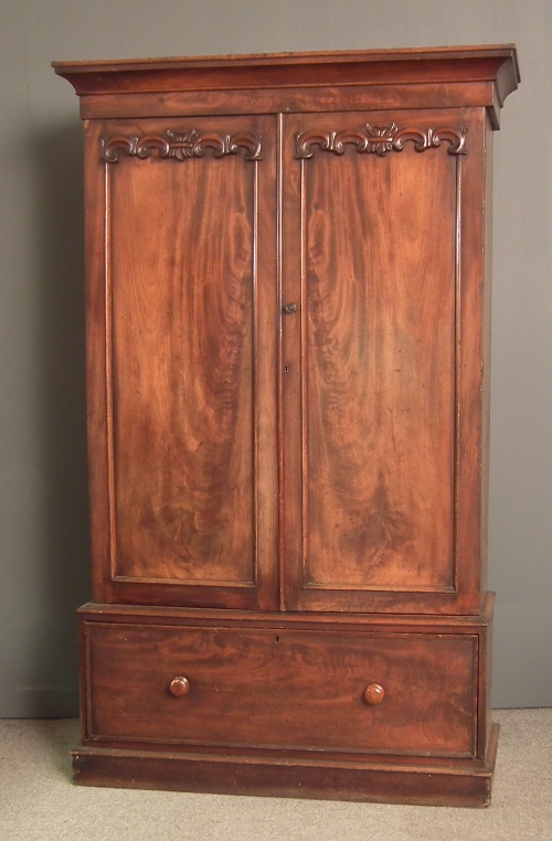 A Victorian mahogany wardrobe the