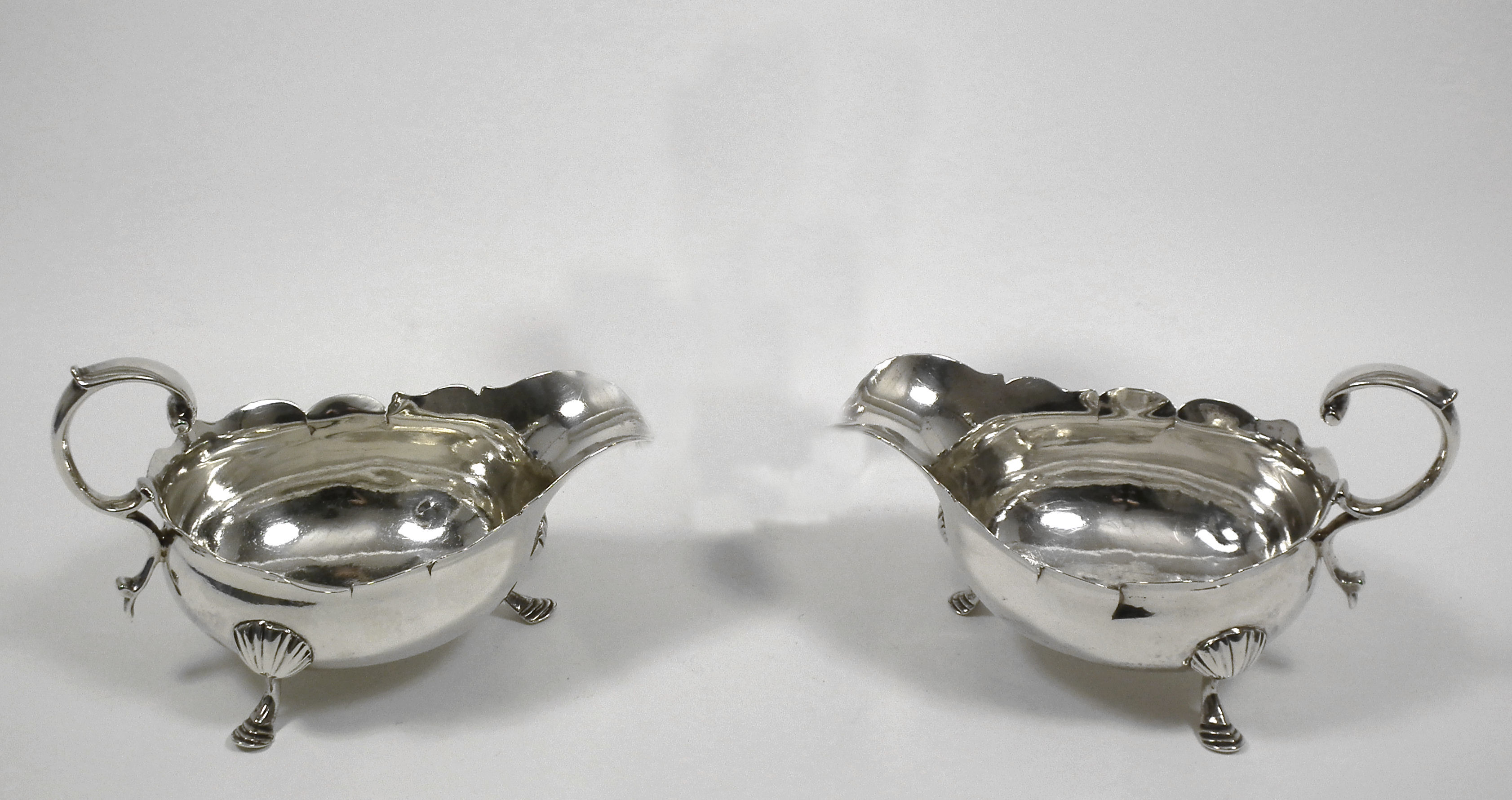 A pair of 18th Century silver oval 15c240