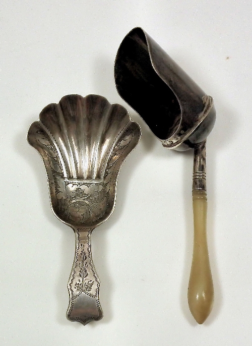 A Victorian silver caddy spoon with