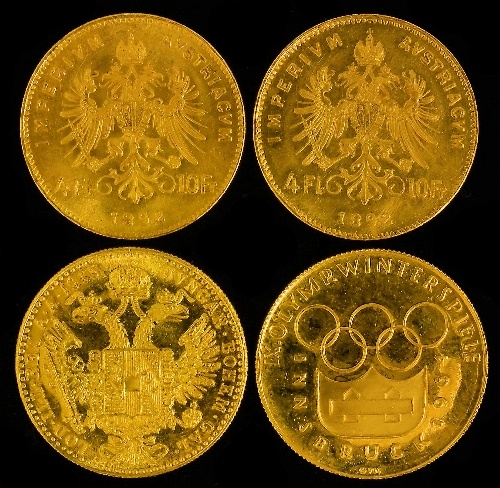 Two Austrian 1892 gold Four Florins 15c29e