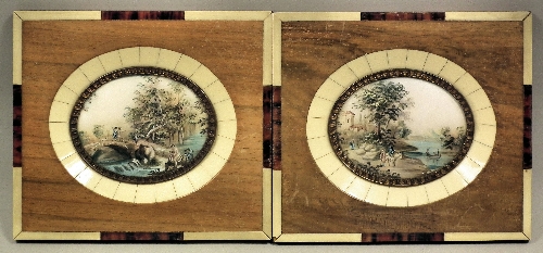 A pair of miniature paintings - Rural