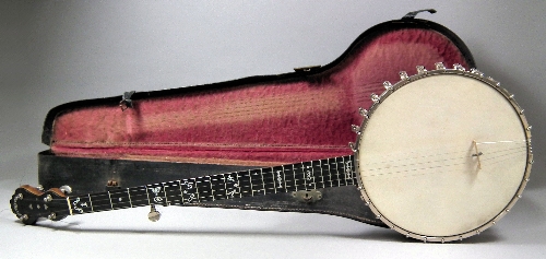 A five string open back banjo by Ebblewhite