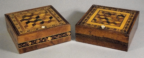 Two Victorian rosewood and Tunbridge 15c30e