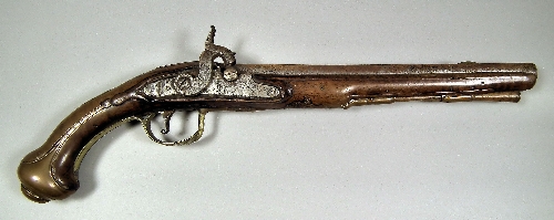 An 18th Century flintlock pistol