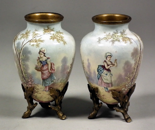 A pair of 19th Century Vienna enamel