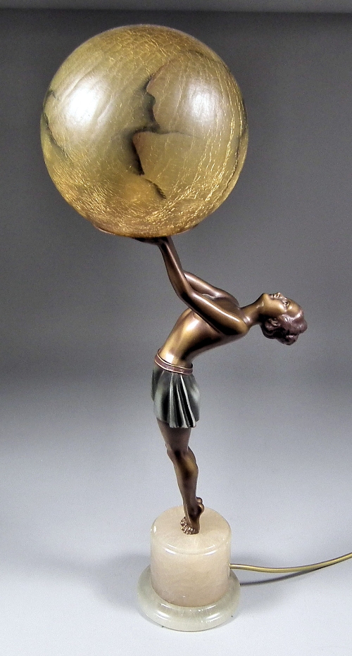 A 1920s bronzed spelter electric