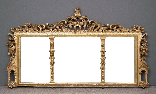 A gilt framed rectangular overmantel