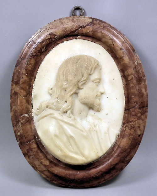 A 17th/18th Century white marble oval