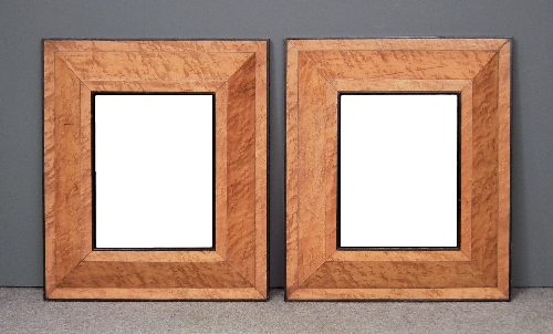 A pair of birdseye maple framed