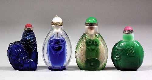 A Chinese blue glass snuff bottle