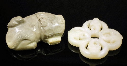 A Chinese celadon jade conjoined 15c3b8