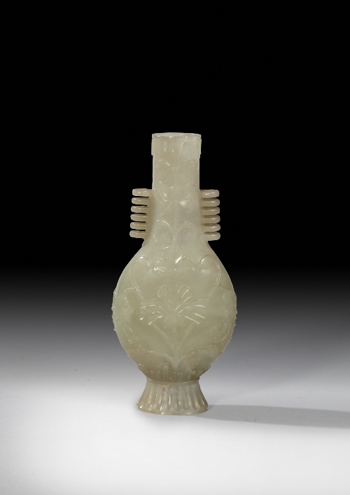 A 'Mogul' style celadon jade carved