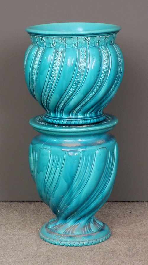 A Mintons turquoise glazed pottery 15c408