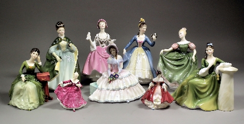 Seven Royal Doulton bone china figures