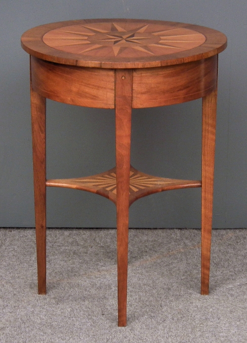 A French walnut and marquetry circular