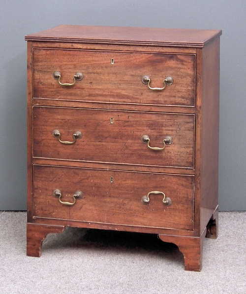 A mahogany chest of drawers of