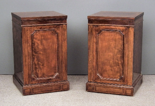 A pair of mahogany pedestal cupboards
