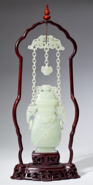 Chinese Carved Jade Vessel with 15c565