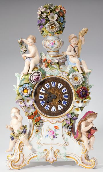 Meissen Four Seasons Mantel Clockporcelain