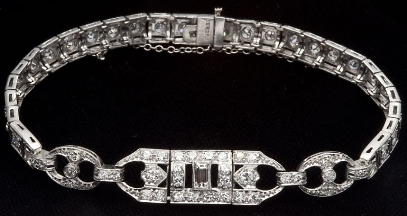 Art Deco Platinum and Diamond Braceletcomprised