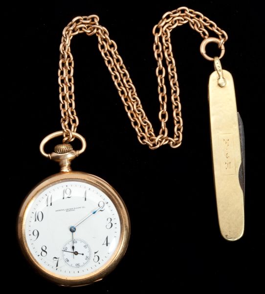 14KT Pocket Watch with Chain and 15c60b