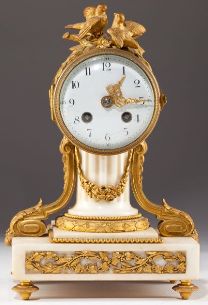 French Gilt & Marble Mantel Clocklate
