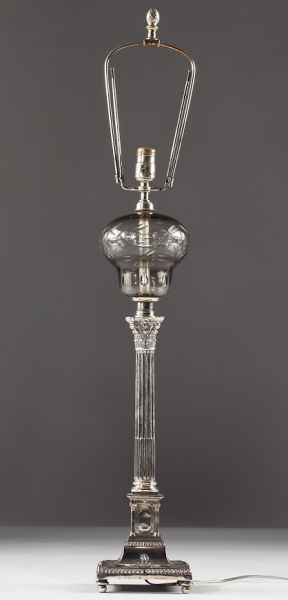 Silver Plate Candlestick Lampconverted