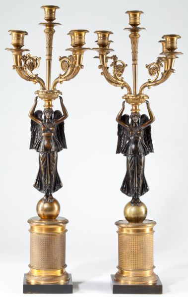 Pair of Empire Style Bronze Figural