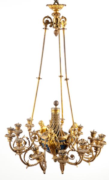 Louis XVI Bronze Dore Chandelier19th