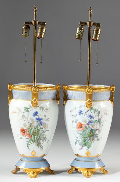 Pair of Paris Porcelain Table Lampsboth