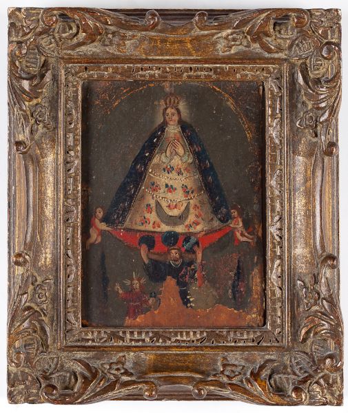 Spanish Colonial Icon 19th centuryoil 15c670