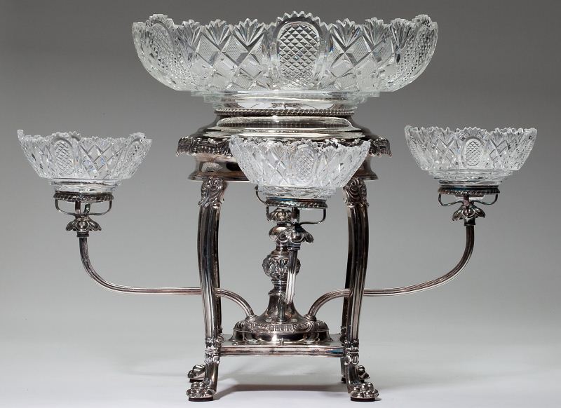 Georgian Style Silver Plate Epergnelikely