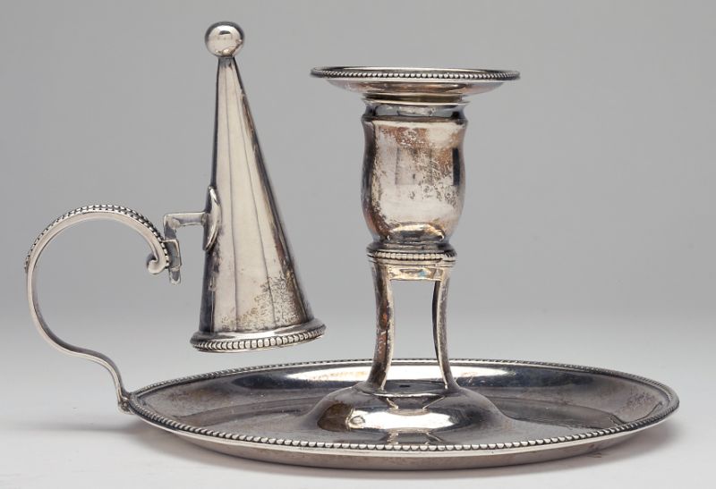 English Silver Chamberstickthe