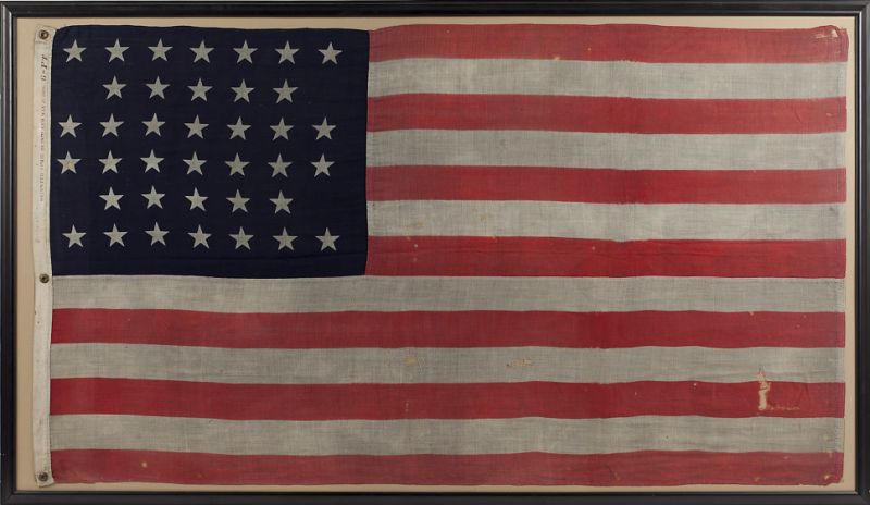 38 Star U S Flag with Massachusetts 15c6ec