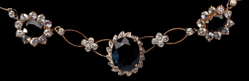 Sapphire and Diamond Line Necklacecentering 15c700