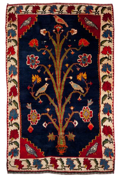 Rare Kashgai Tree of Life Rug 1930swool 15c715