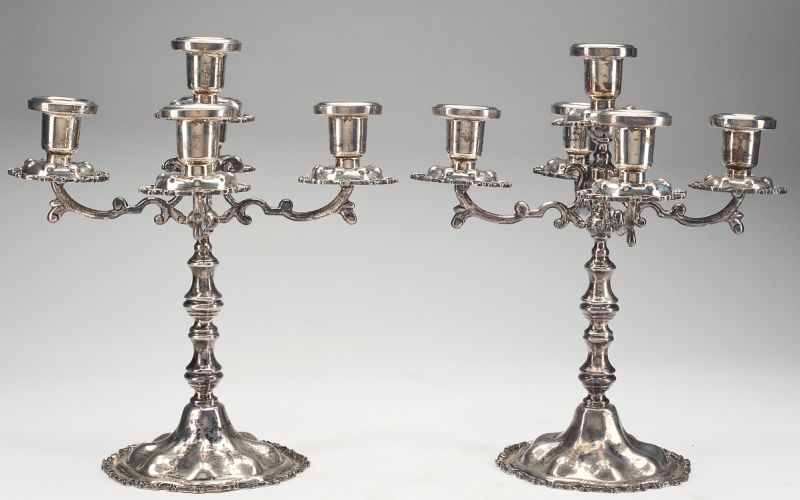 JLR Pair of Mexican Sterling Candelabramade