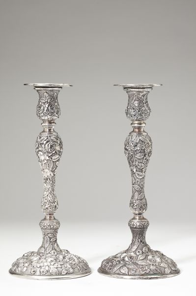 Pair of Baltimore Sterling Repousse  15c75b