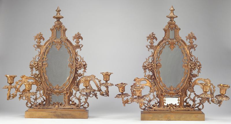 Pair of French Rococo style Mirrored 15c771