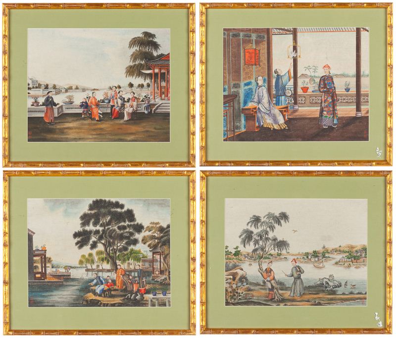 Four Chinese Qing Dynasty Court