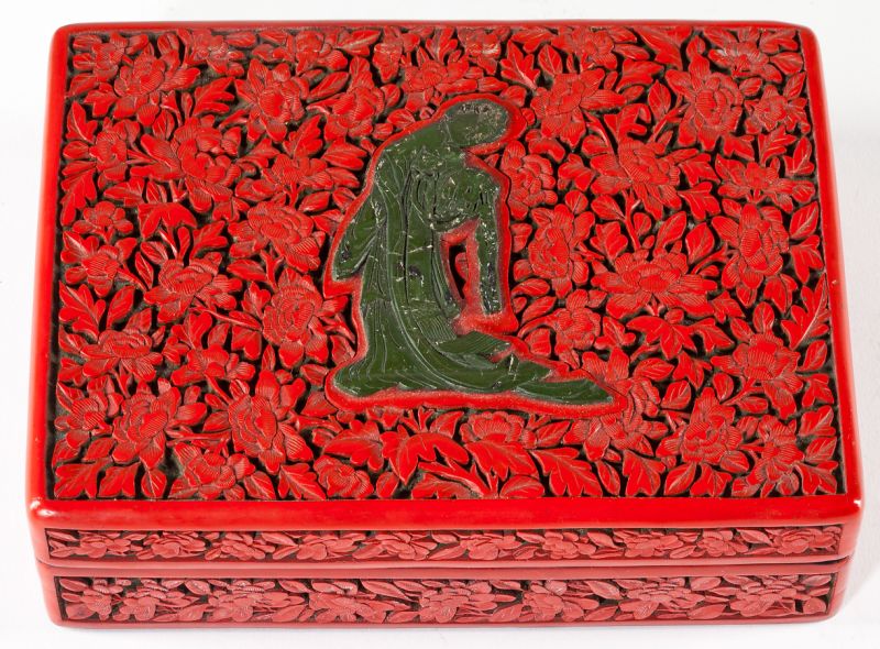 Cinnabar Box with Jade Insert20th 15c7d6