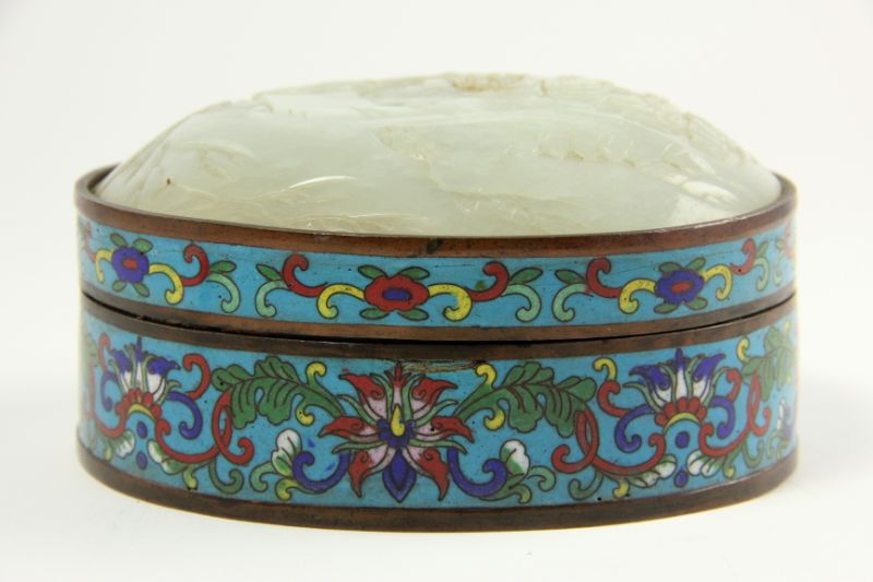 Chinese Cloisonne and Jade Box19th 15c8d4