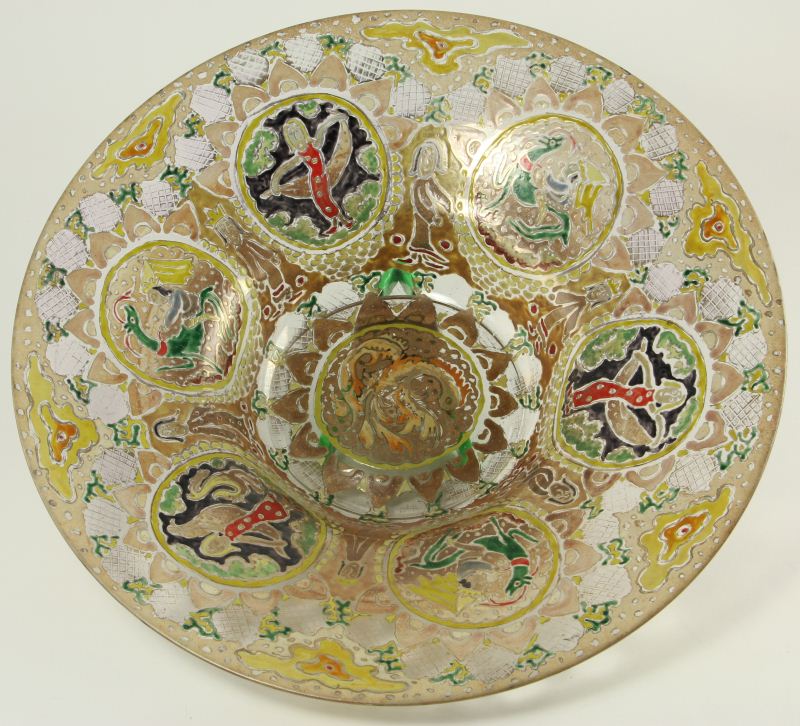 Enamel Decorated Glass Center Bowlearly 15c8f6
