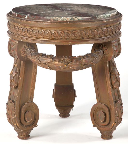 Italian Round Low Table with Marble 15c90c