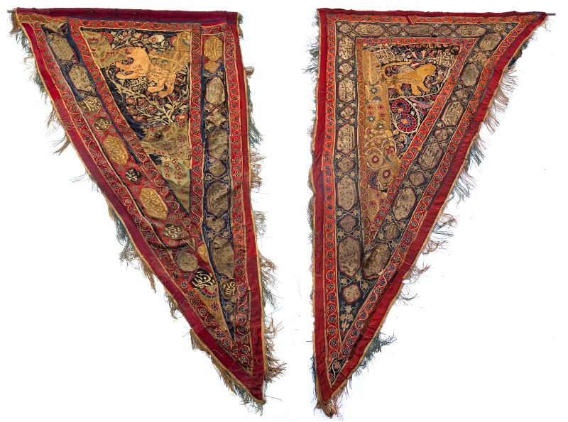 Pair of Persian Embroidered Panels19th