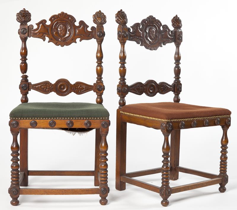 Two Spanish Style Carved Side Chairsearly 15c922