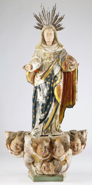 Spanish Carved Madonna Statue16th 15c932