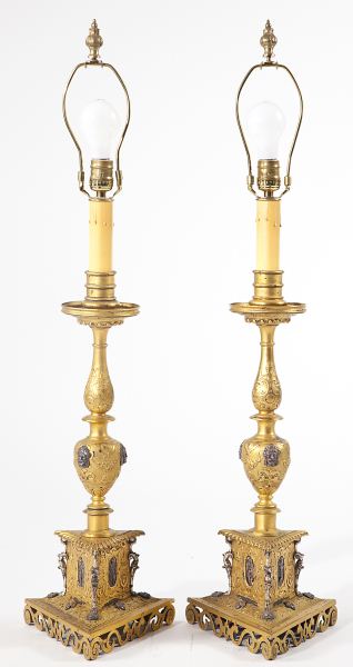 Pair of Brass Italian Candlestick 15c975