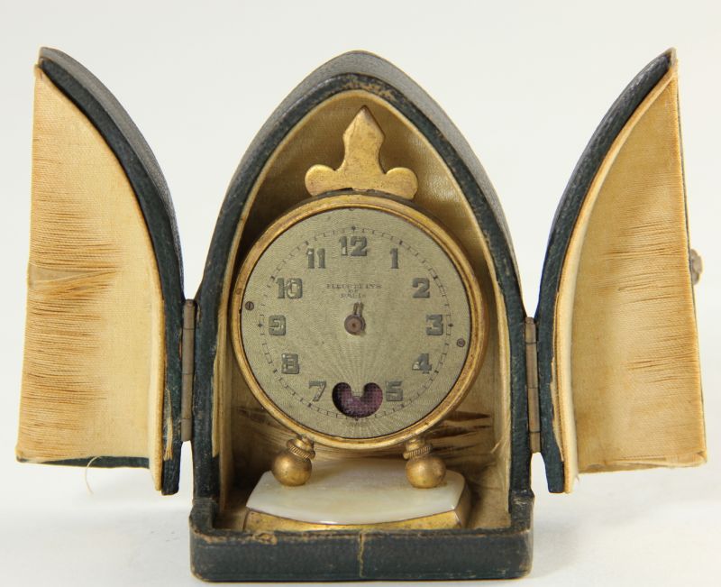 19th Century Travel Clockwith tri fold 15c990